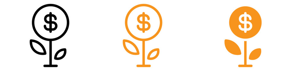 Seed Money Icon Set Startup Funding Illustrations for Business and Finance