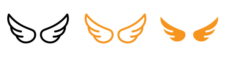 Wings Icon Set Flight Illustrations for Aviation and Fantasy Projects