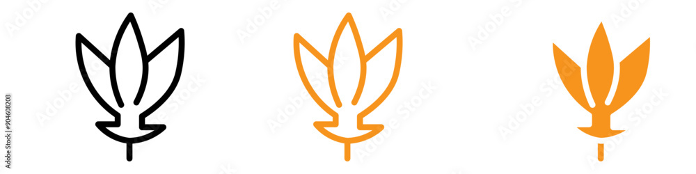 Poster ylang ylang icon set fragrant flower illustrations for botanical and aromatherapy projects