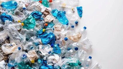 Heap of plastic waste in a landfill, representing the challenges of waste disposal and environmental conservation