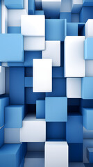 Technology blue and white squares stacked abstract graphic poster background