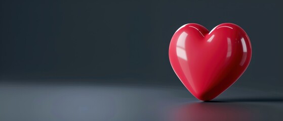 3D model of a heart-shaped social media notification icon, symbolizing popularity and user engagement