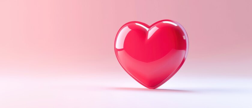 3D model of a heart-shaped social media notification icon, symbolizing popularity and user engagement