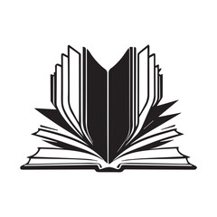 Books silhouette vector with white BackgroundPrint