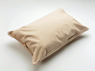 beige rectangular pillow isolated on white background