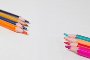 colored pencils isolated on white