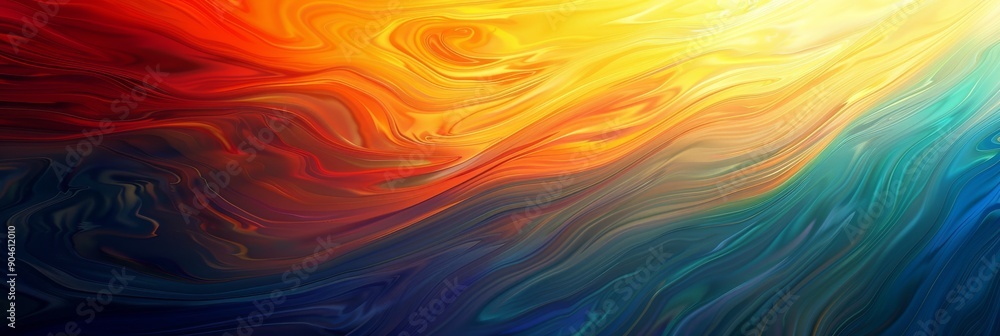 Poster the artwork has colorful swirls in a gradient spectrum, creating a visually captivating composition