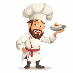 Happy Chef Holding a Plate of Food.