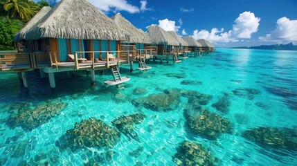 Overwater Bungalows in Tropical Paradise
