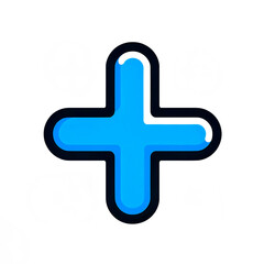 Fototapeta premium Isolated colorful vector illustration of symbolic mathematical plus sign on white background. 