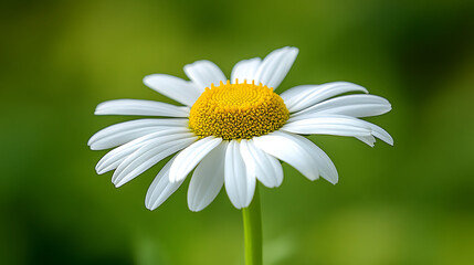 Obraz premium Single white daisy flower blooming in summer garden
