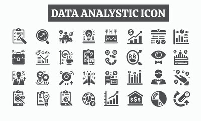 business and icons set, data analytics icon set 