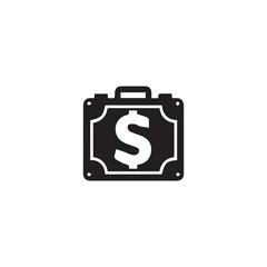 travel dollar suitcase icon, dollar icon vector design, us currency icon