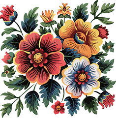 Vibrant Floral Bouquet Illustration
