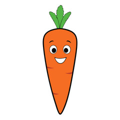 cute carrot character. cartoon vector illustration