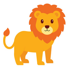 Baby Lion Funny friendly greeting lion for kids and children, African humorous safari animal mascot Minimalist, illustration, minimalist art, vector illustration, 
