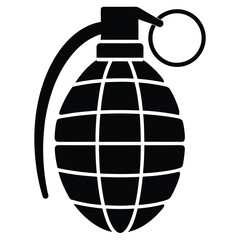 Hand grenade or fragmentation grenade flat vector icon for games and apps