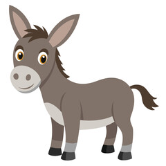 Illustration of Cute Donkey animal on white