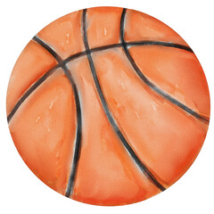 watercolor basketball sport painting clip art, equipment illustration png