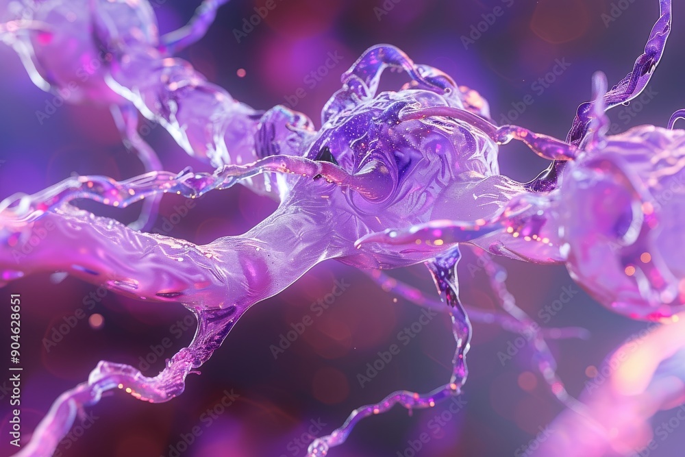 Poster electric brain in a vibrant neural dance, visualizing the dynamic and energetic synaptic activity.