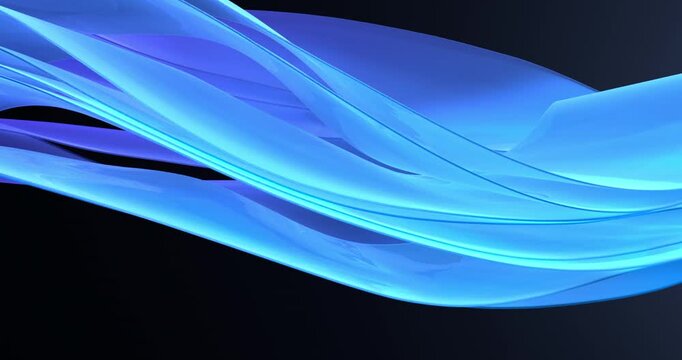 Blue Luminescent Fabric Drifting in the Background