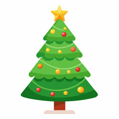 Christmas green tree illustration, christmas tree vector illustration, Tree vector art, christmas tree silhouette, Christmas vector icon, eps