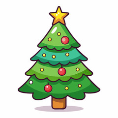 Christmas green tree illustration, christmas tree vector illustration, Tree vector art, christmas tree silhouette, Christmas vector icon, eps