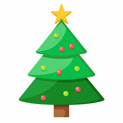 Christmas green tree illustration, christmas tree vector illustration, Tree vector art, christmas tree silhouette, Christmas vector icon, eps