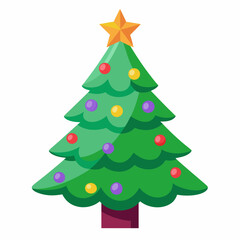 Christmas green tree illustration, christmas tree vector illustration, Tree vector art, christmas tree silhouette, Christmas vector icon, eps