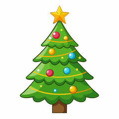 Christmas green tree illustration, christmas tree vector illustration, Tree vector art, christmas tree silhouette, Christmas vector icon, eps