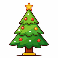 Christmas green tree illustration, christmas tree vector illustration, Tree vector art, christmas tree silhouette, Christmas vector icon, eps