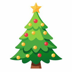 Christmas green tree illustration, christmas tree vector illustration, Tree vector art, christmas tree silhouette, Christmas vector icon, eps