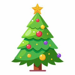 Christmas green tree illustration, christmas tree vector illustration, Tree vector art, christmas tree silhouette, Christmas vector icon, eps