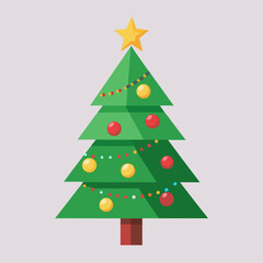 Christmas green tree illustration, christmas tree vector illustration, Tree vector art, christmas tree silhouette, Christmas vector icon, eps