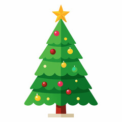 Christmas green tree illustration, christmas tree vector illustration, Tree vector art, christmas tree silhouette, Christmas vector icon, eps