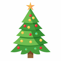 Christmas green tree illustration, christmas tree vector illustration, Tree vector art, christmas tree silhouette, Christmas vector icon, eps