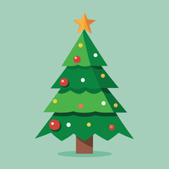 Christmas green tree illustration, christmas tree vector illustration, Tree vector art, christmas tree silhouette, Christmas vector icon, eps