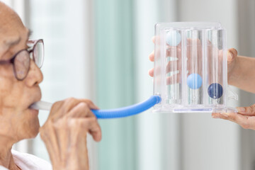 Tri ball incentive spirometer for breathing exercises,three flow respiratory exerciser,old elderly...