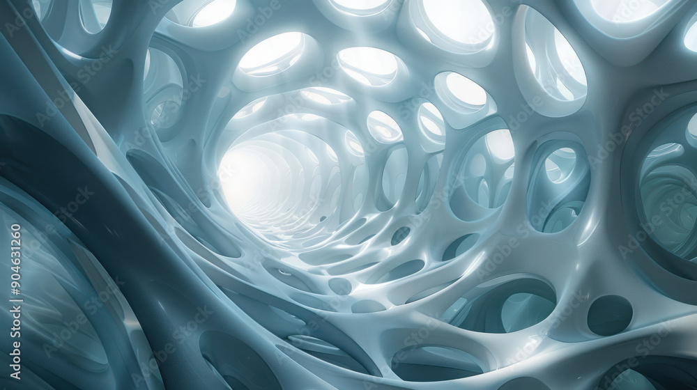 Aufkleber technology background, a series of three-dimensional geometric patterns form a captivating web, conv