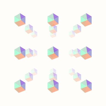 Fake 3D Cubes Looping Animation