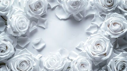 Elegant White Rose Frame, Valentine's Day, Chinese Valentine's Day, wedding, party events, posters, HD wallpaper,Love,Copy Space