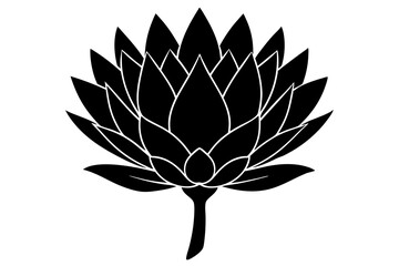 
king protea flower vector silhouette, vector black king protea silhouette, king protea flower icon

