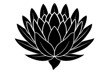 
king protea flower vector silhouette, vector black king protea silhouette, king protea flower icon
