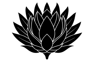 
king protea flower vector silhouette, vector black king protea silhouette, king protea flower icon

