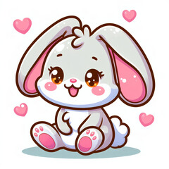 A cute bunny cartoon image