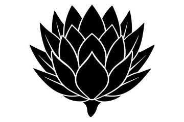 
king protea flower vector silhouette, vector black king protea silhouette, king protea flower icon
