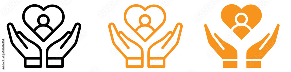 Poster comprehensive customer care icon representing excellent service and support vital for business commu