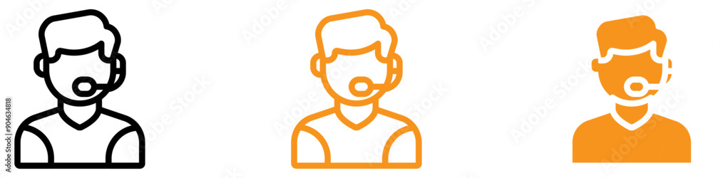 Poster Efficient Customer Support Icon for Helpdesk and Assistance Services Reliable Representation of Customer Service Teams and Solutions
