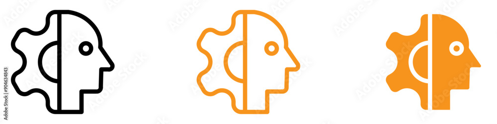 Aufkleber Futuristic Cyborg Icon for Technology and Robotics Themes Innovative Representation of Human-Machine Integration for Tech Projects