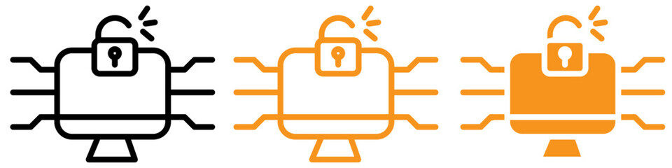 Intense Cyber Attack Icon Highlighting Digital Security Threats Essential for IT Security Presentations and Cyber Defense Awareness